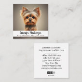 かわいい犬トリマーグルーミングサービスペットケア スクエア名刺 (正面/裏面)