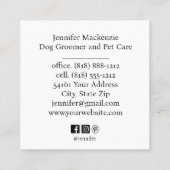 かわいい犬トリマーグルーミングサービスペットケア スクエア名刺 (裏面)
