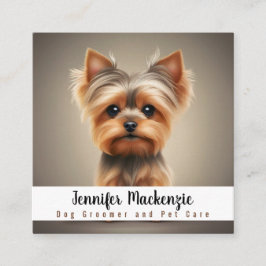 かわいい犬トリマーグルーミングサービスペットケア スクエア名刺