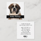 かわいい犬トリマーグルーミングサービスペットケア スクエア名刺 (正面/裏面)