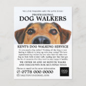 かわいい犬ドッグウォーカー広告サービス チラシ (正面)