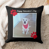 かわいい犬ハッピーバレンタインデー赤い前足1写真 クッション (ブランケット)