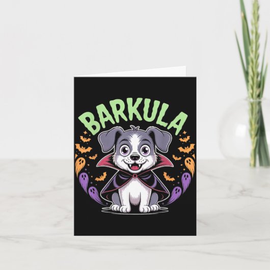 かわいい犬ハロウィン吸血鬼 バルクラ カード (正面)