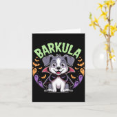 かわいい犬ハロウィン吸血鬼 バルクラ カード (黄色い花)