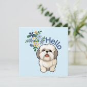 かわいい犬ハローフラットカード (スタンド正面)