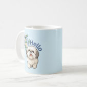 かわいい犬ハローマグ コーヒーマグカップ (正面左)