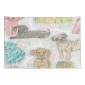かわいい犬パターン枕箱 枕カバー (裏面-右)