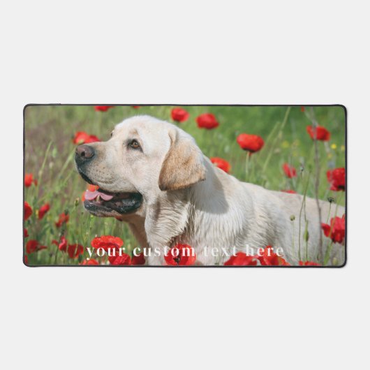 かわいい犬パーソナライズされたのシンプルペット写真 デスクマット (正面)