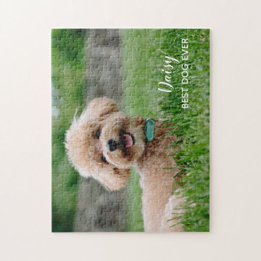 かわいい犬パーソナライズされたの名前の写真 ジグソーパズル (縦)
