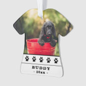 かわいい犬フォトブラックポーズホリデーキープサケ オーナメント (正面)