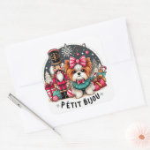 かわいい犬プチ二条 スクエアシール (封筒)