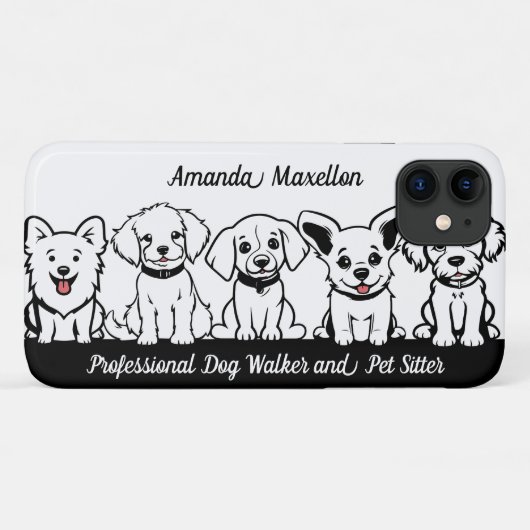 かわいい犬プロフェッショナル犬5匹の業 Case-Mate iPhoneケース (裏面(横))