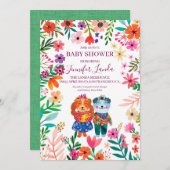 かわいい犬ベビーシャワー招待状 招待状 (正面/裏面)