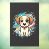 かわいい犬ペイントスプラッシュベクターアート_1 ウィンドウサイン (シート3)