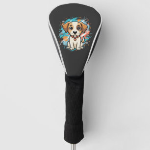 かわいい犬ペイントスプラッシュベクターアート_1 ゴルフヘッドカバー