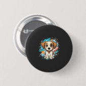 かわいい犬ペイントスプラッシュベクターアート_1 缶バッジ (正面&裏面)