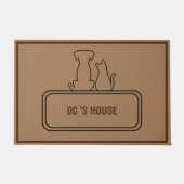 かわいい犬ペットウェルカムホームパーティーDIY名 ドアマット (正面)