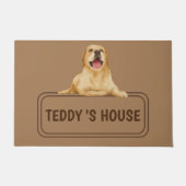 かわいい犬ペットウェルカムホームパーティーDIY名 ドアマット (正面)