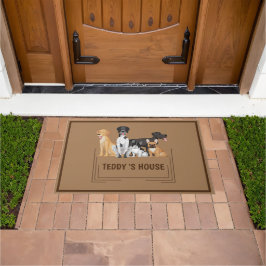 かわいい犬ペットウェルカムホームパーティーDIY名 ドアマット