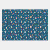 かわいい犬ペットクリスマスプレゼントの名前 ラッピングペーパーシート (正面2)