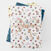 かわいい犬ペットクリスマスプレゼントの名前 ラッピングペーパーシート (インサイチュ)