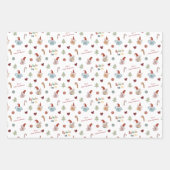 かわいい犬ペットクリスマスプレゼントの名前 ラッピングペーパーシート (正面)