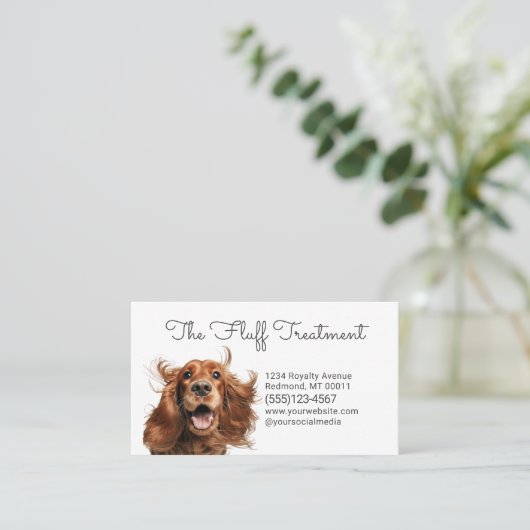 かわいい犬ペットグルーミングバスサービス 名刺 (スタンド正面)