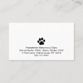 かわいい犬ペットケアアポイントメントリマインダー獣医 名刺 (裏面)