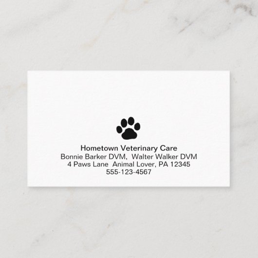 かわいい犬ペットケアアポイントメントリマインダー獣医 名刺 (裏面)