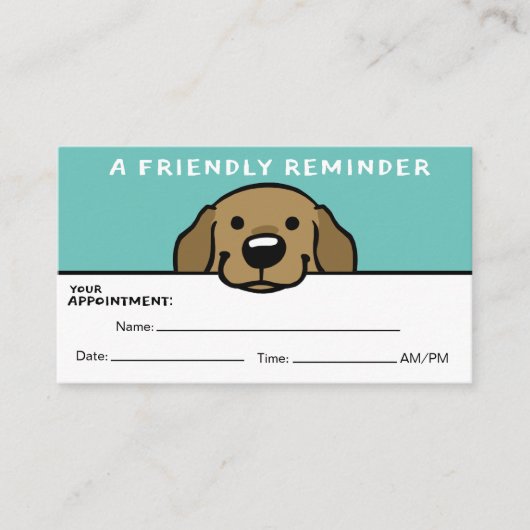 かわいい犬ペットケアアポイントメントリマインダー獣医 名刺 (正面)