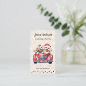 かわいい犬ペットケアサービストリマーポープリント 名刺 (スタンド正面)