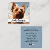 かわいい犬ペットシッターとドッグウォーカー スクエア名刺 (正面/裏面)