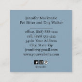 かわいい犬ペットシッターとドッグウォーカー スクエア名刺 (裏面)