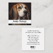 かわいい犬ペットシッターとドッグウォーカー スクエア名刺 (正面/裏面)