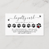 かわいい犬ペットシッター犬トリマー事業 ロイヤリティカード (裏面)