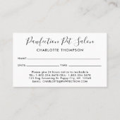 かわいい犬ペットシッター犬トリマー事業 予約カード (裏面)