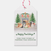 かわいい犬ペットビジネス犬の恋人クリスマス ギフトタグ (正面)