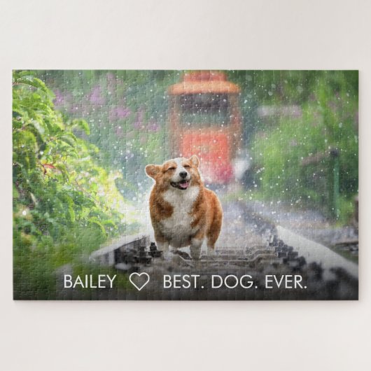 かわいい犬ペットフォトパーソナライズされたカスタムペット人形 ジグソーパズル (横)