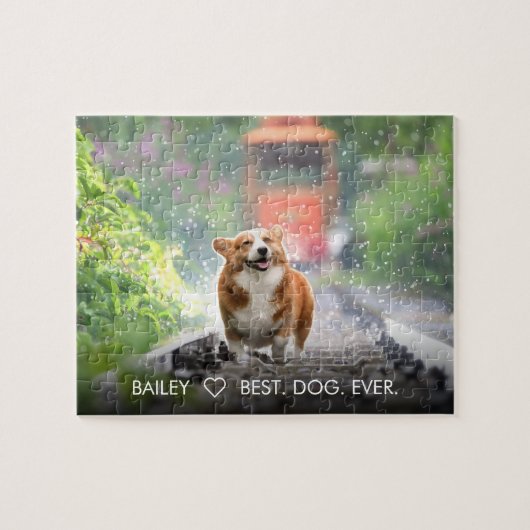 かわいい犬ペットフォトパーソナライズされたカスタムペット人形 ジグソーパズル (横)