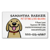 かわいい犬ペット座っている動物気にラブラドール漫画 マグネット名刺 (正面)