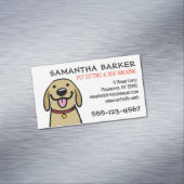 かわいい犬ペット座っている動物気にラブラドール漫画 マグネット名刺 (インサイチュ)