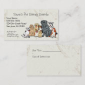 かわいい犬ペット座りサービス名刺 名刺 (正面/裏面)