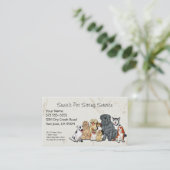 かわいい犬ペット座りサービス名刺 名刺 (スタンド正面)