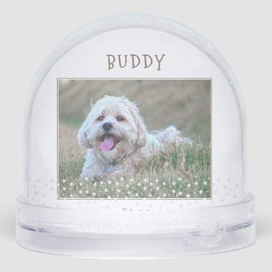 かわいい犬ペット2枚の写真スターパターンクリスマス (裏面)