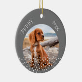 かわいい犬ペット2枚の写真スターパターンクリスマス セラミックオーナメント (右)