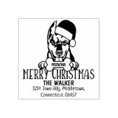かわいい犬メリークリスマス差出人住所 ラバースタンプ (インプリント)