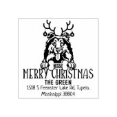 かわいい犬メリークリスマス差出人住所 ラバースタンプ (インプリント)