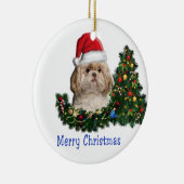 かわいい犬メリークリスマス セラミックオーナメント (右)