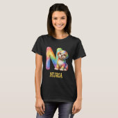 かわいい犬レターヌリア名虹の犬 Tシャツ (正面フル)