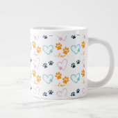 かわいい犬好きのための肉球プリント ジャンボコーヒーマグカップ (右)